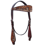 Bar H Equine American Leather Horse Saddle Tack One Ear Headstall Brown