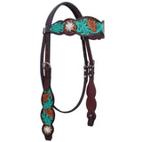 Bar H Equine American Leather Horse Saddle Tack One Ear Headstall Breast Collar Browband Wither Strap Jora Autumn Collection