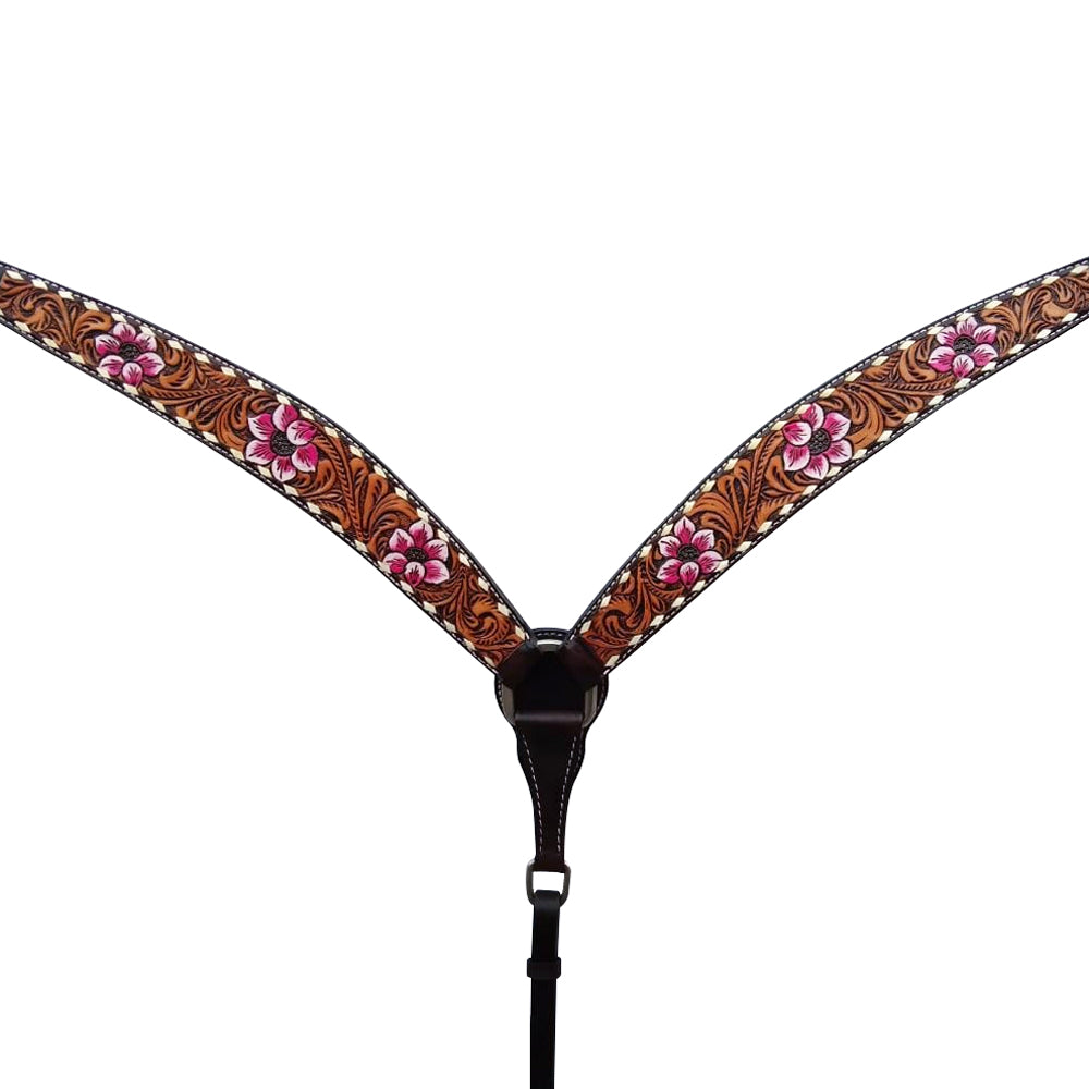 Bar H Equine American Leather Horse Saddle Tack One Ear Headstall Breast Collar Browband Wither Strap Tropical Chaya