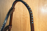 Bar H Equine Western Horse Genuine Leather One Ear Headstall Brown