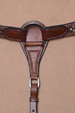 BAR H EQUINE Western Horse Genuine Leather Breast Collar Tan
