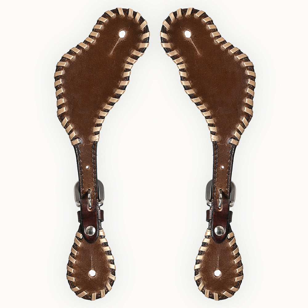 Bar H Equine Western Leather Spurs Straps for Adults Men Womens Spur Straps