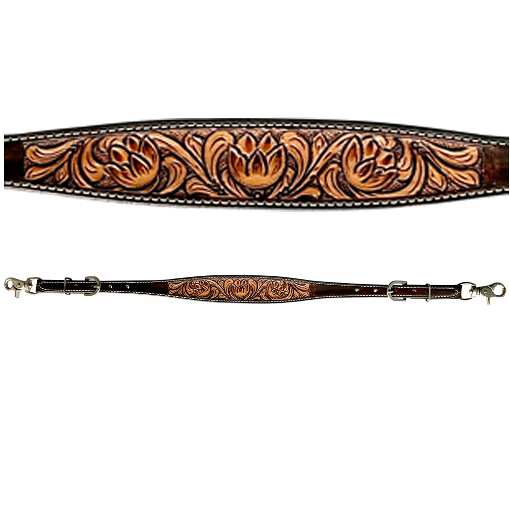 Bar H Equine American Leather Horse Saddle Tack One Ear Headstall | Breast Collar Browband Wither Strap Set for Horses BER113