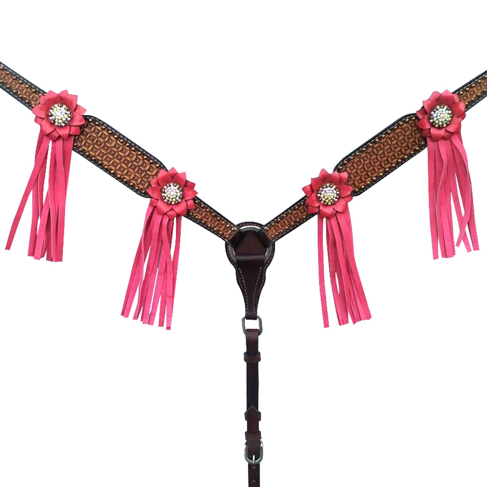 Bar H Equine Daisy Nash Floral Hand Tooled Horse Western Leather One Ear Headstall Brown