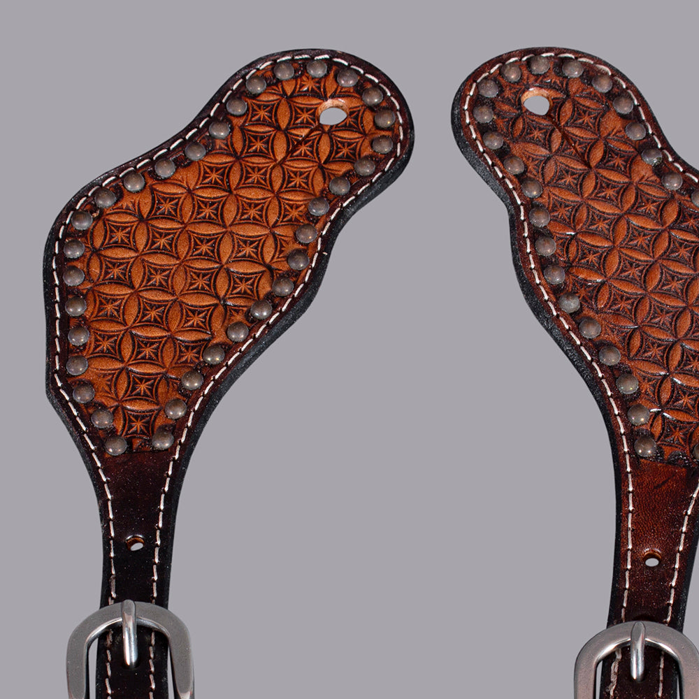 Bar H Equine Western Leather Spurs Straps for Adults Men Womens Spur Straps