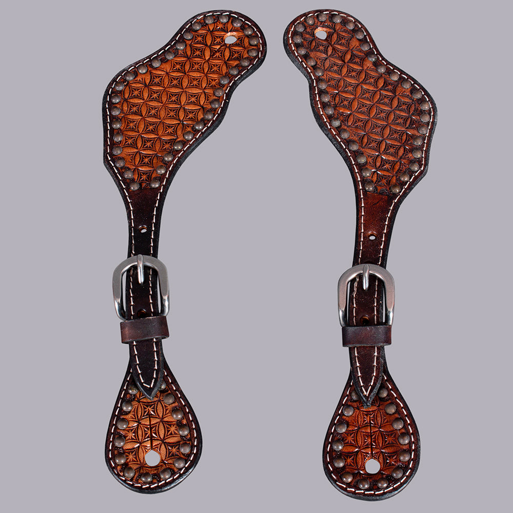 Bar H Equine Western Leather Spurs Straps for Adults Men Womens Spur Straps