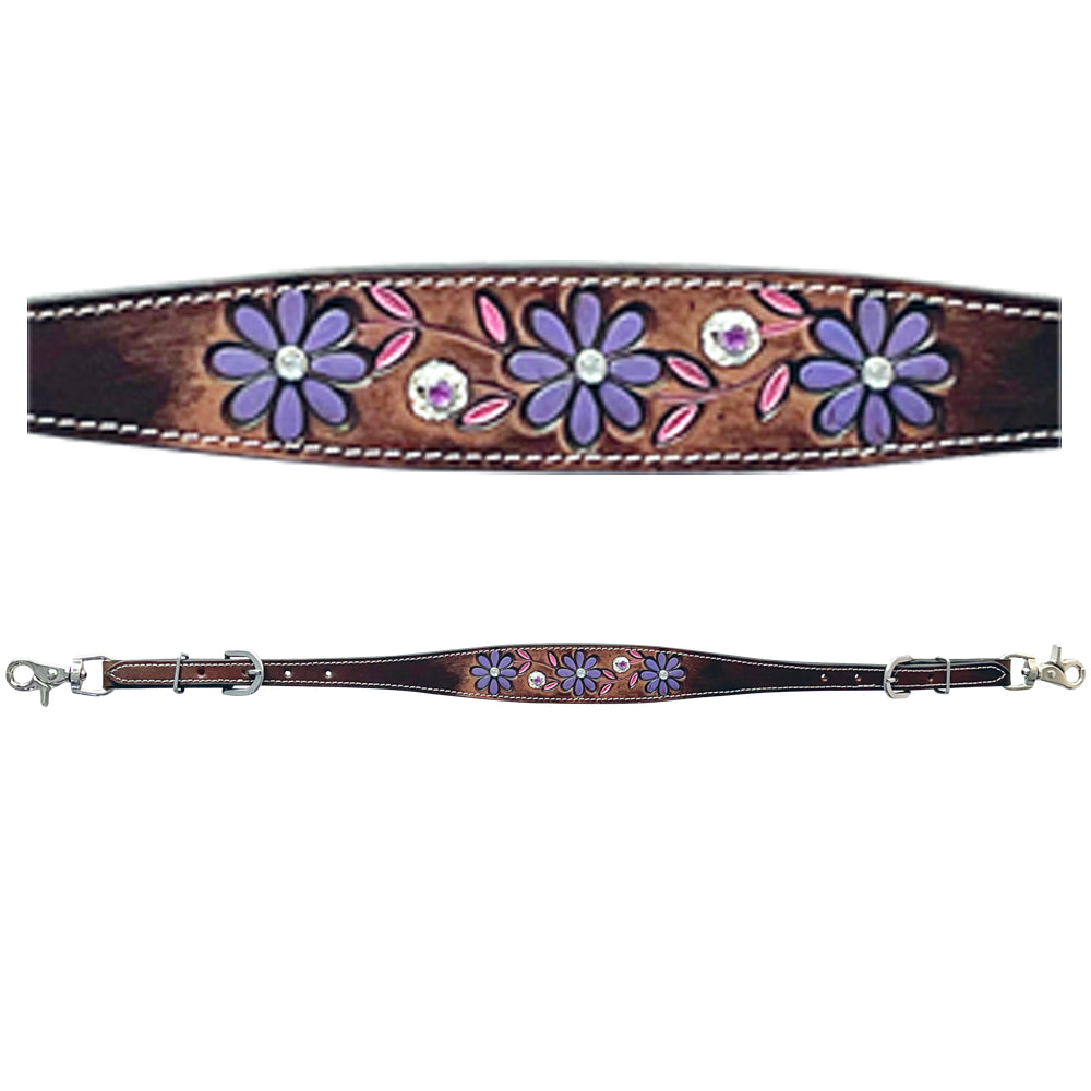 Bar H Equine American Leather Horse Saddle Tack One Ear Headstall | Breast Collar Browband Wither Strap Set for Horses BER116