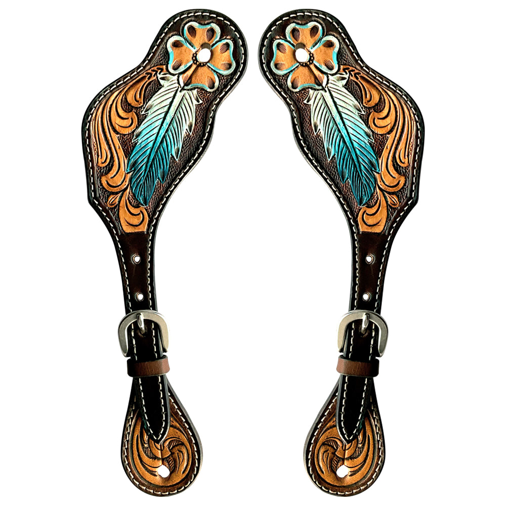 Bar H Equine Western Leather Spurs Straps for Adults Men Womens Spur Straps