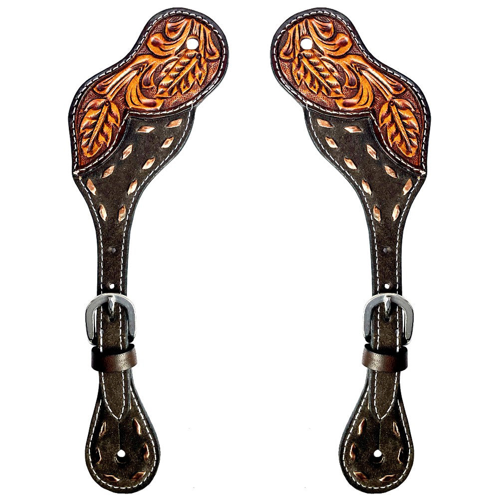 Bar H Equine Western Leather Spurs Straps for Adults Men Womens Spur Straps