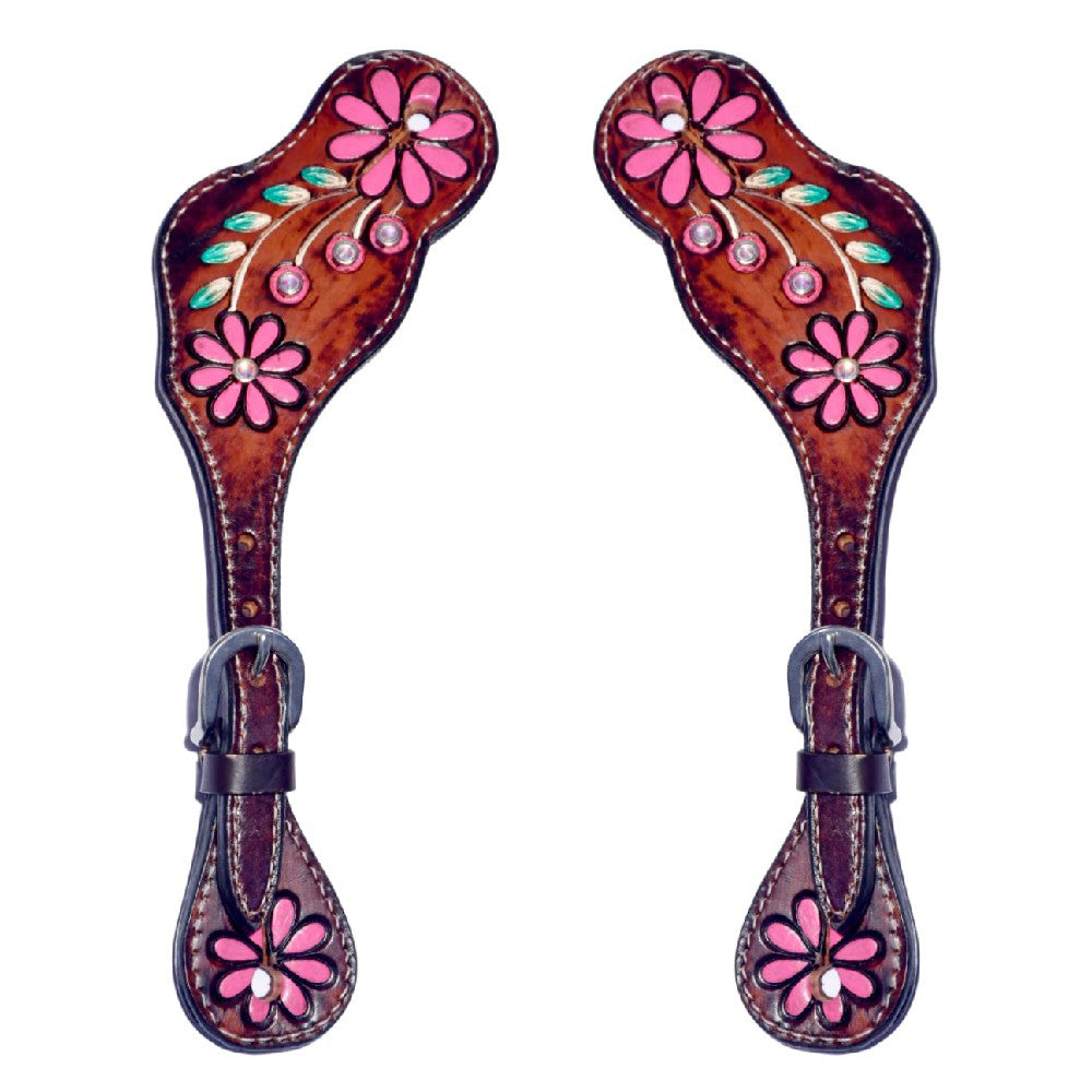 Bar H Equine Western Leather Spurs Straps for Adults Men Womens Spur Straps