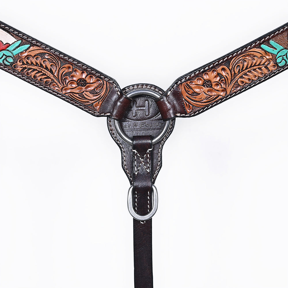 Bar H Equine American Leather Horse Saddle Tack One Ear Headstall Brown