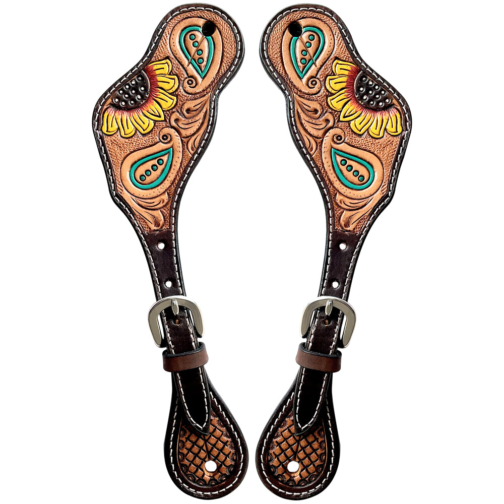 Bar H Equine Western Leather Spurs Straps for Adults Men Womens Spur Straps
