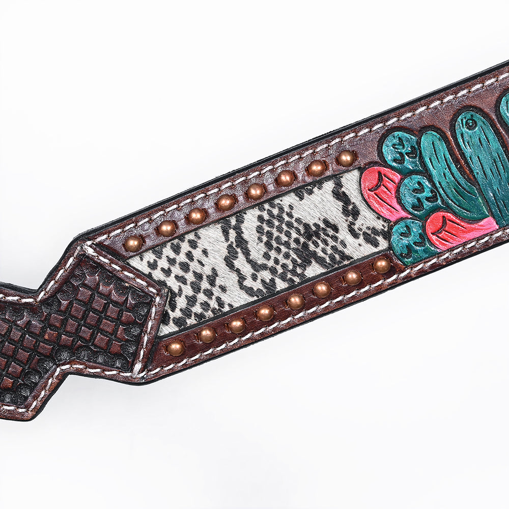 Bar H Equine American Leather Horse Saddle Tack One Ear Headstall | Breast Collar Browband Wither Strap Set for Horses BER170