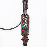 Bar H Equine American Leather Horse Saddle Tack One Ear Headstall | Breast Collar Browband Wither Strap Set for Horses BER170