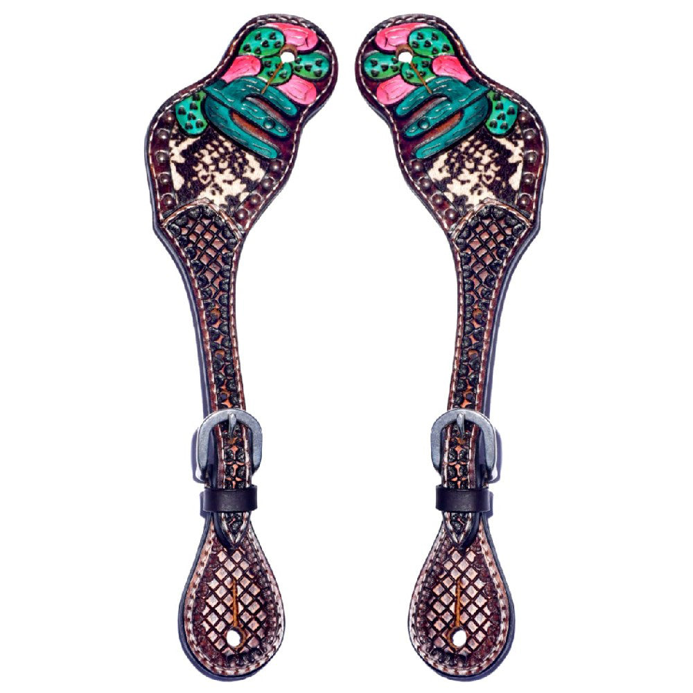 Bar H Equine Western Leather Spurs Straps for Adults Men Womens Spur Straps