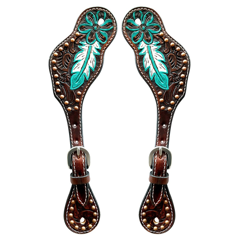 Bar H Equine Western Leather Spurs Straps for Adults Men Womens Spur Straps