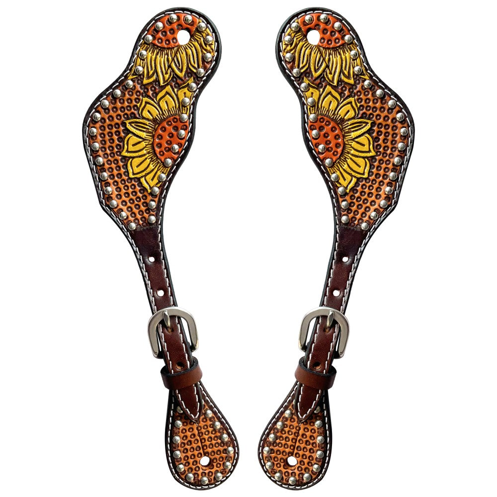 Bar H Equine Western Leather Spurs Straps for Adults Men Womens Spur Straps