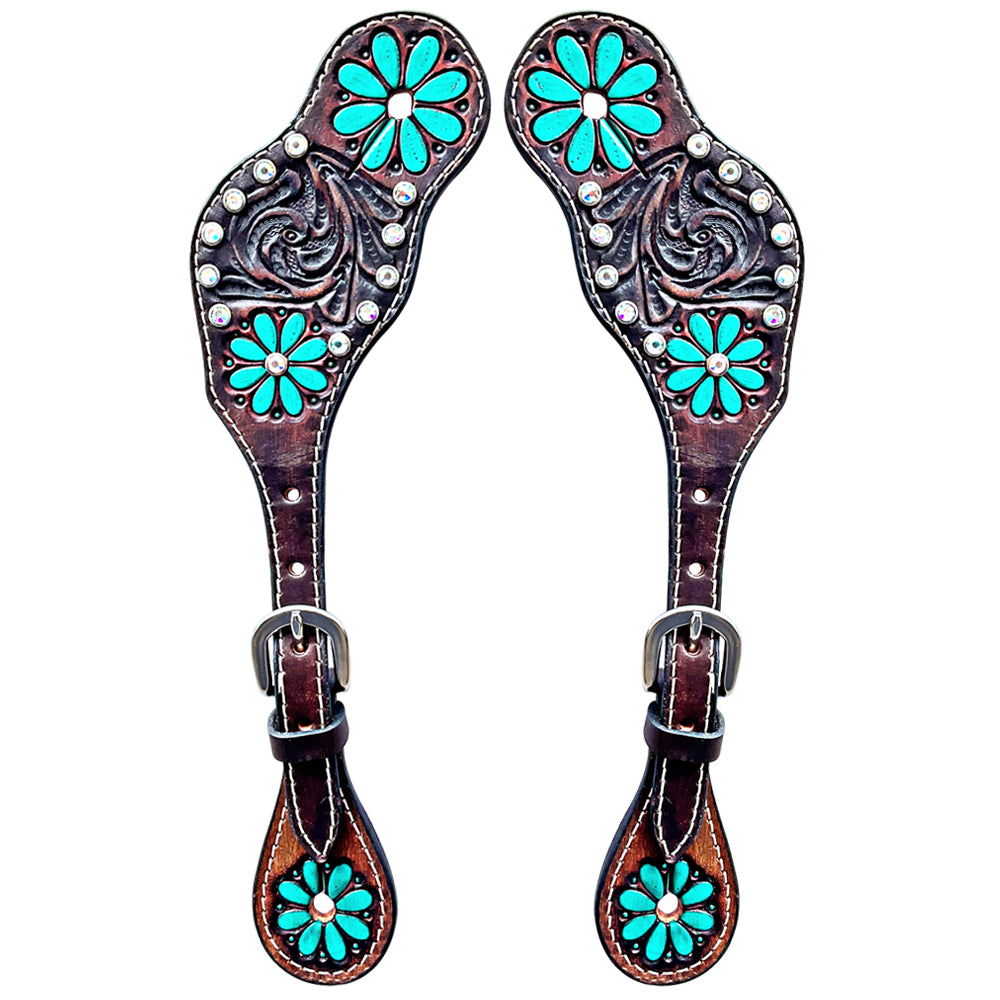 Bar H Equine Western Leather Spurs Straps for Adults Men Womens Spur Straps