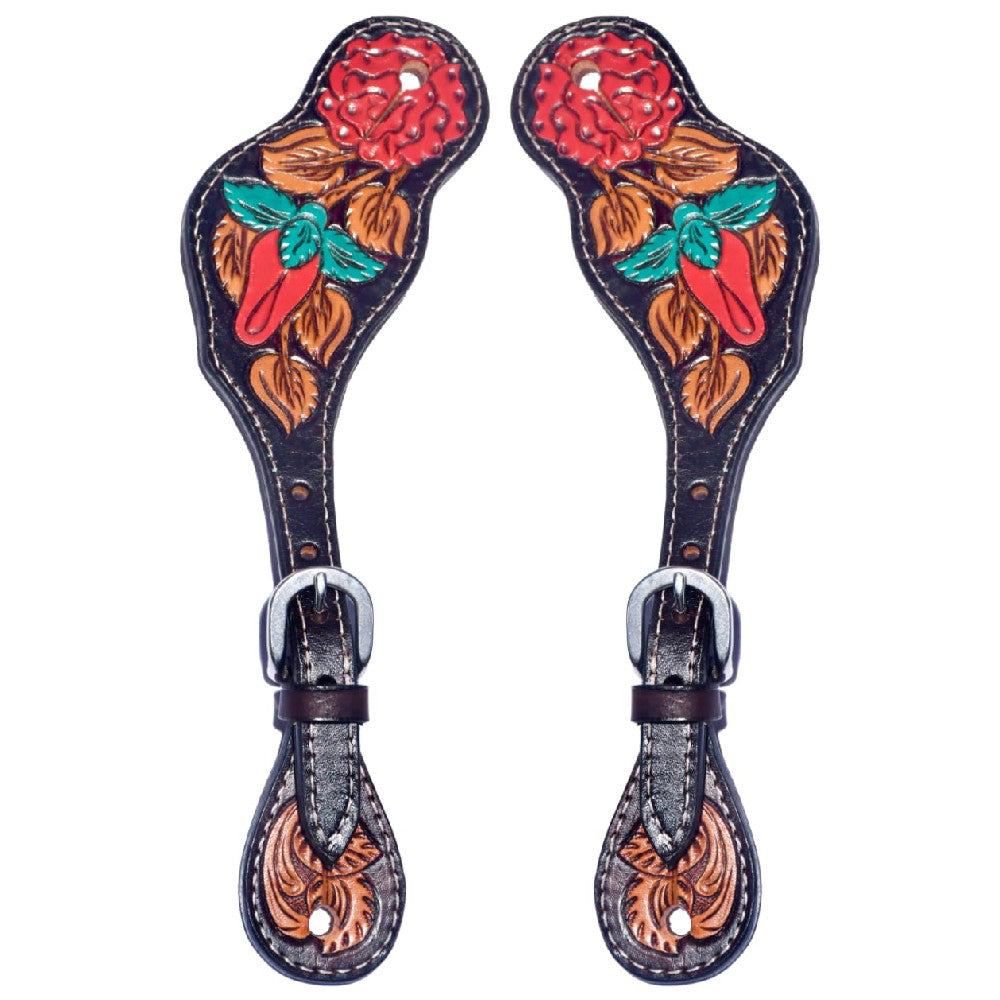 Bar H Equine Western Leather Spurs Straps for Adults Men Womens Spur Straps