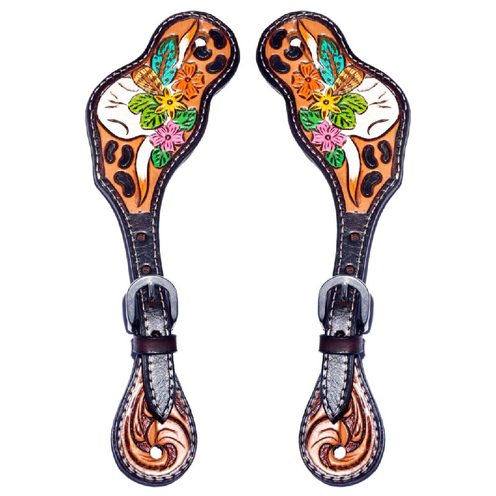 Bar H Equine Western Leather Spurs Straps for Adults Men Womens Spur Straps