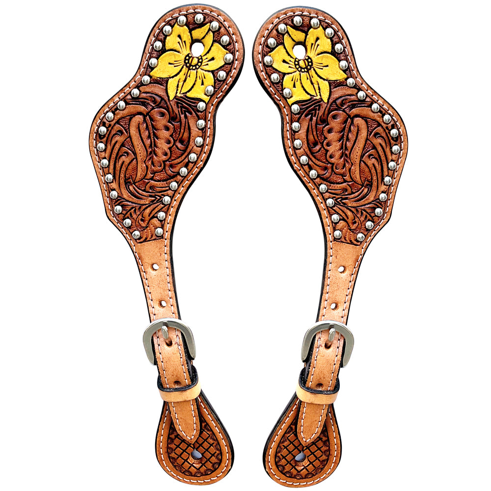 Bar H Equine Western Leather Spurs Straps for Adults Men Womens Spur Straps