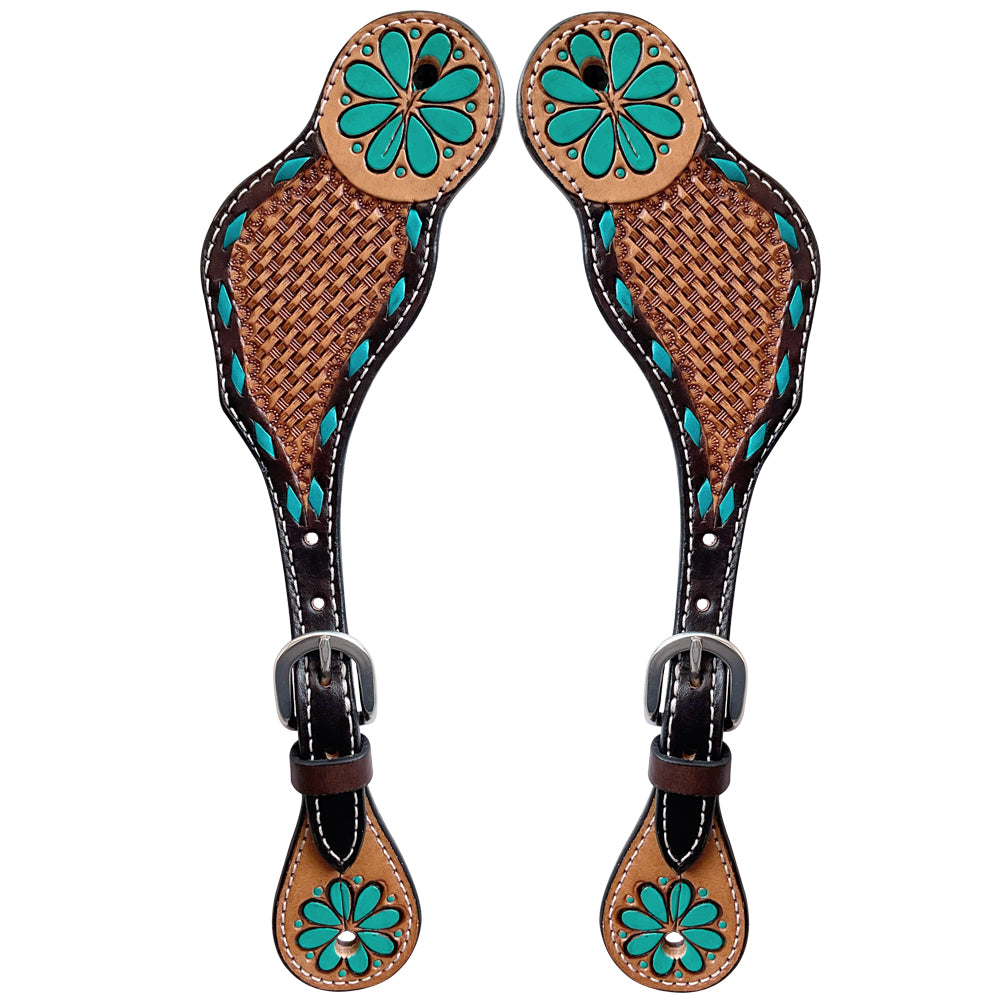 Bar H Equine Western Leather Spurs Straps for Adults Men Womens Spur Straps