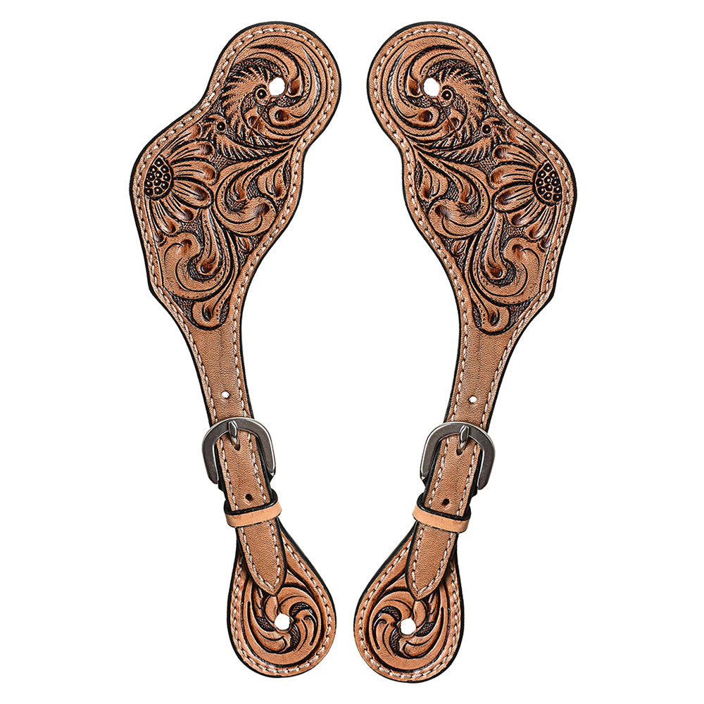 Bar H Equine Western Leather Spurs Straps for Adults Men Womens Spur Straps