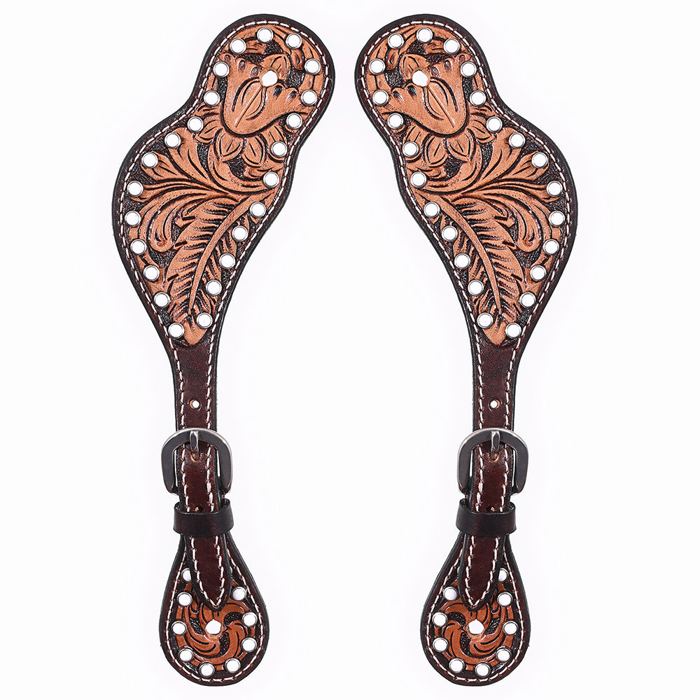 Bar H Equine Western Leather Spurs Straps for Adults Men Womens Spur Straps