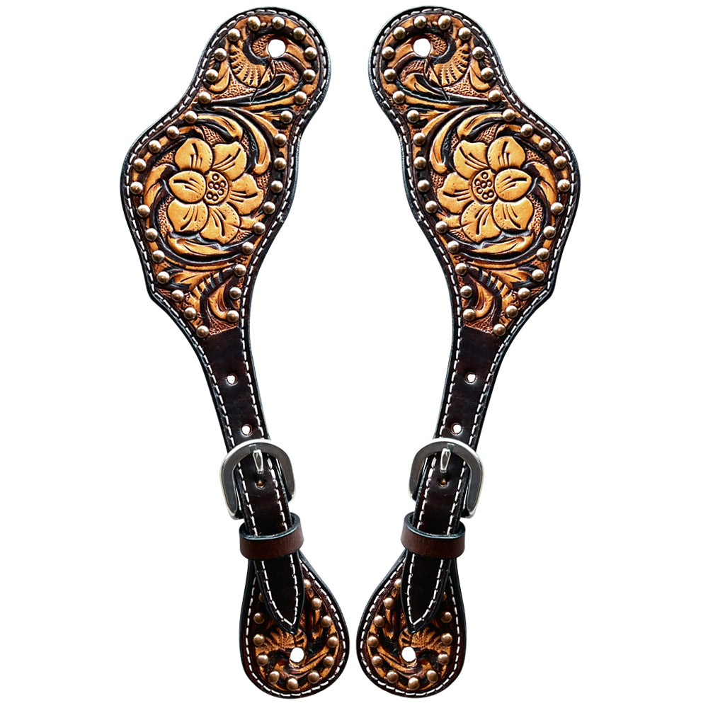 Bar H Equine Western Leather Spurs Straps for Adults Men Womens Spur Straps