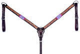 BAR H EQUINE Western Leather Horse Premium Headstall & Breast Collar Set