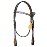 BAR H EQUINE Western Leather Horse Premium Headstall & Breast Collar Set