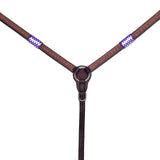 Bar H Equine Genuine Western American Leather Horse Premium Headstall & Breast Collar Set