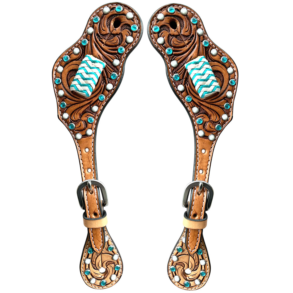 Bar H Equine Western Leather Spurs Straps for Adults Men Womens Spur Straps