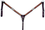 Bar H Equine American Leather Horse Saddle Tack One Ear Headstall | Breast Collar Browband Wither Strap Set BER213