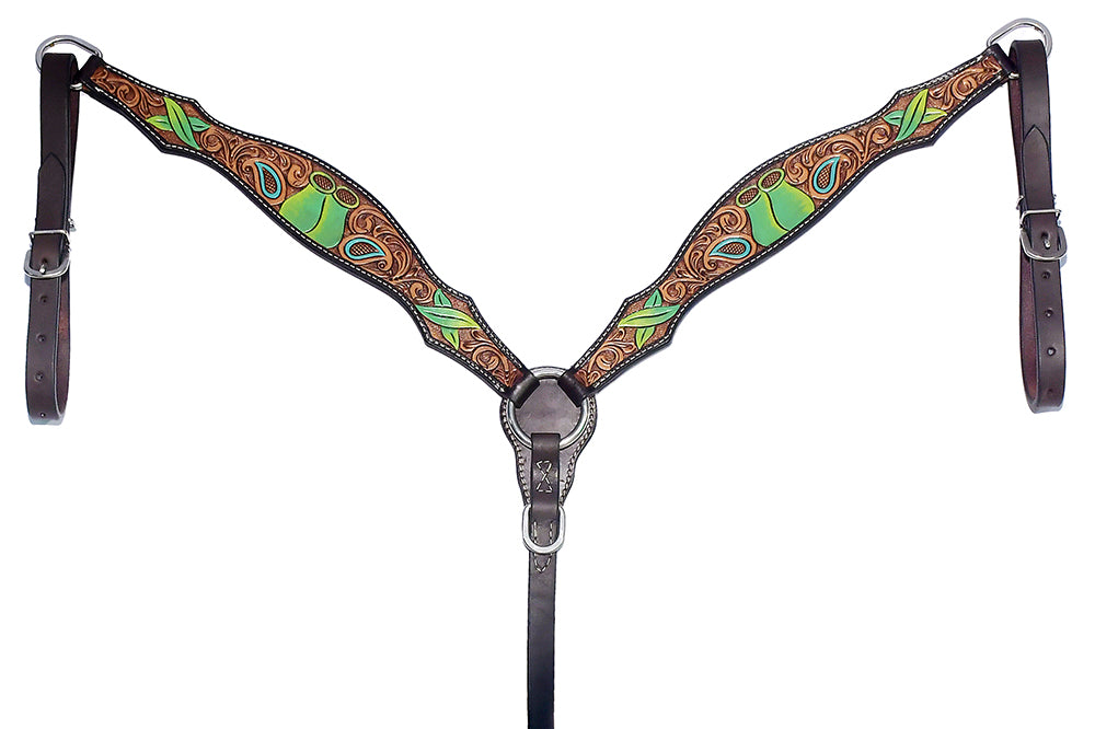 BAR H EQUINE Western Leather Horse Premium Headstall & Breast Collar Set