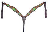 BAR H EQUINE Western Leather Horse Premium Headstall & Breast Collar Set