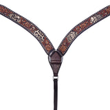 Bar H Equine American Leather Horse Saddle Tack One Ear Headstall | Breast Collar Browband Wither Strap Set BER240