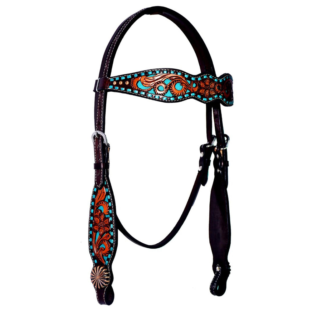 Bar H Equine Genuine Western American Leather Horse Headstall