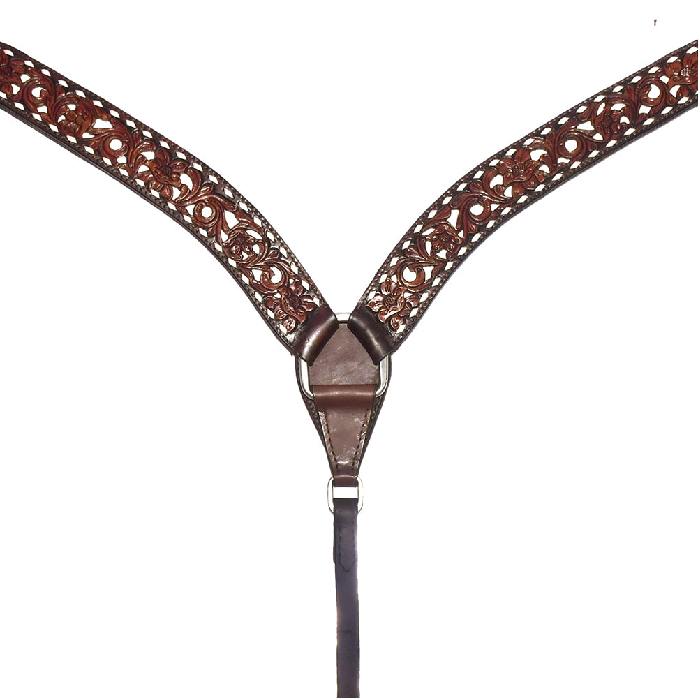 Bar H Equine American Leather Horse Saddle Tack One Ear Headstall | Breast Collar Browband Wither Strap Set BER246