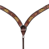 Bar H Equine American Leather Horse Saddle Tack One Ear Headstall | Breast Collar Browband Wither Strap Set BER249
