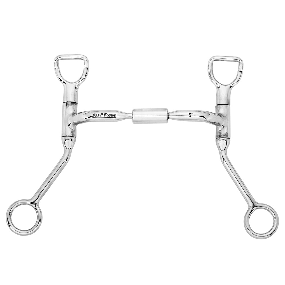 BAR H EQUINE Western Shank Curb Bit with Copper Inlays Comfort Mouthpiece