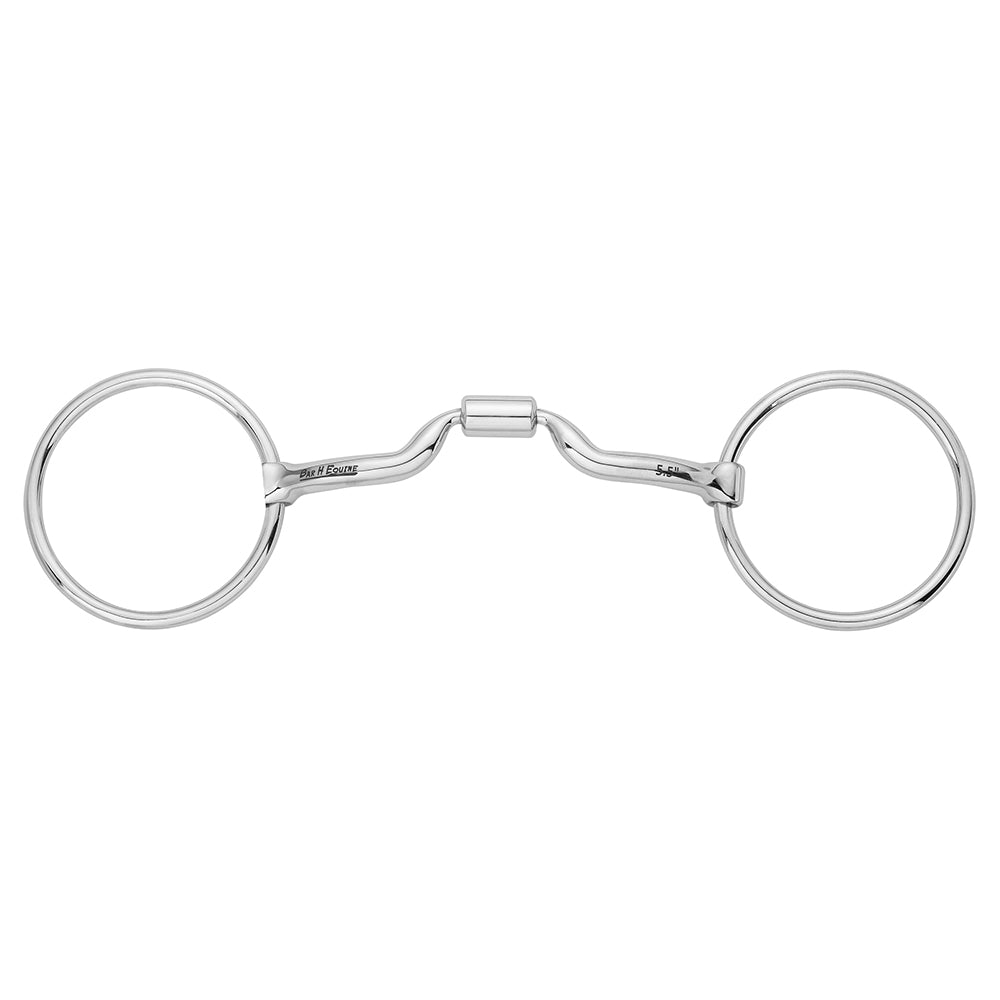 BAR H EQUINE Loose Ring Snaffle with Low Port Comfort Mouthpiece