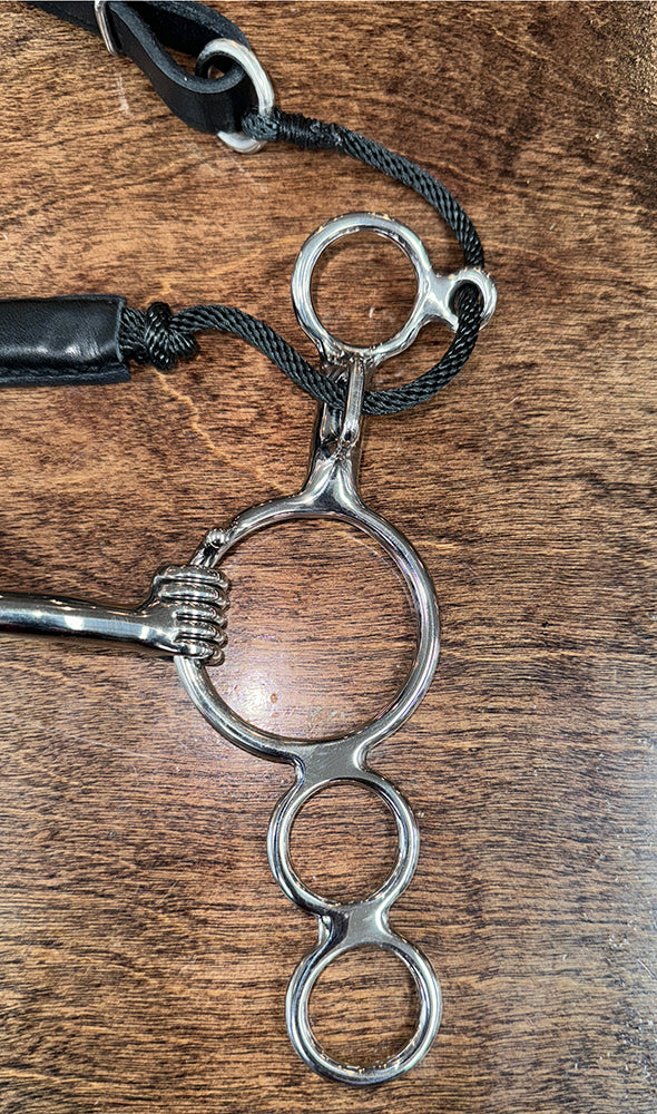 BAR H EQUINE Western Horse Gag Bit Mouthpiece 5.5 Inch Solid Stainless Metal