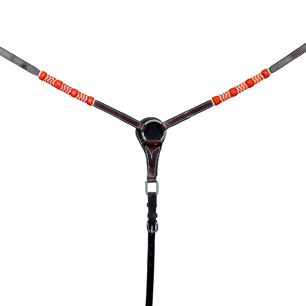 Red Rawhide Horse Western leather Breast Collar Brown