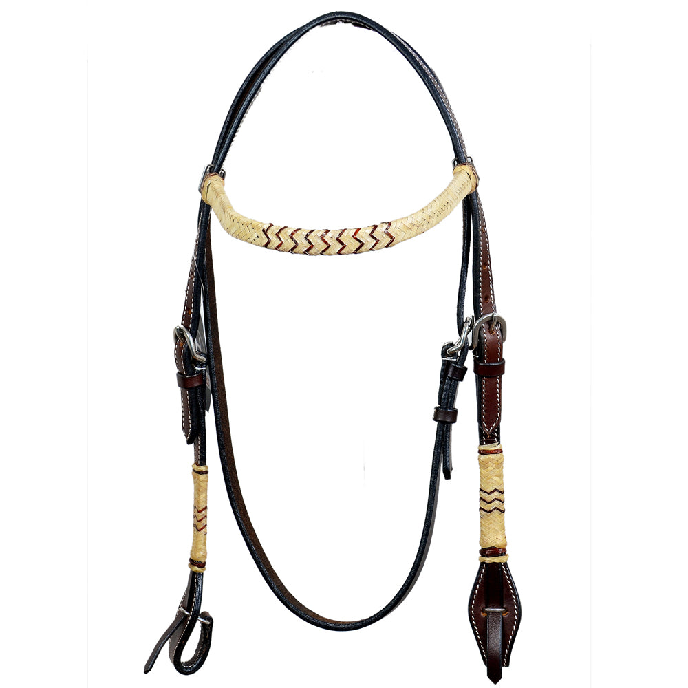 Bar H Equine Western Horse Rawhide Genuine American Leather Headstall