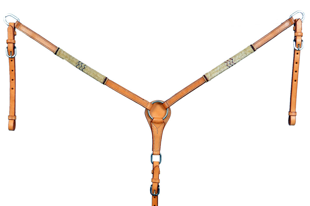 Natural Rawhide Horse Western leather Breast Collar Tan