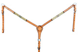 Natural Rawhide Horse Western leather Breast Collar Tan