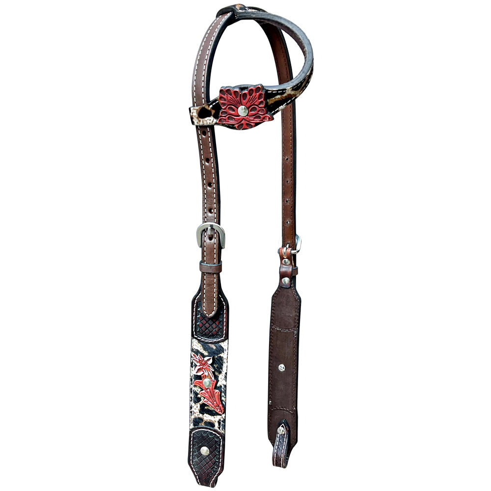 Bar H Equine Horse Leather Lilibeth One Ear Headstall Brown