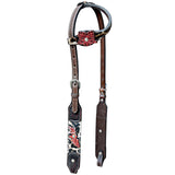 Bar H Equine Horse Leather Lilibeth One Ear Headstall Brown