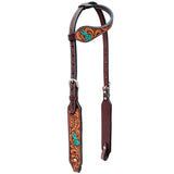 Bar H Equine American Leather Horse Saddle Tack One Ear Headstall Brown